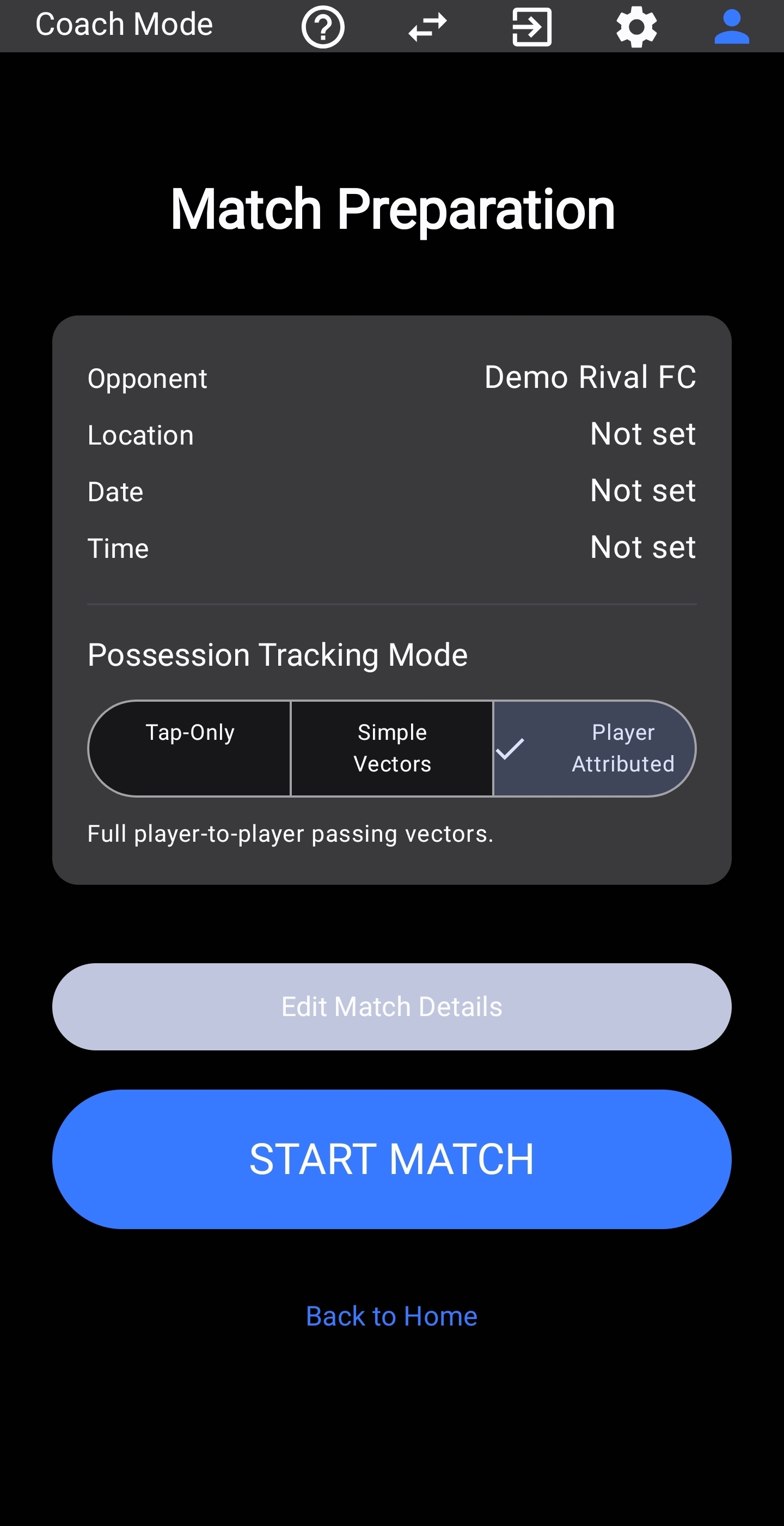 Match Preparation